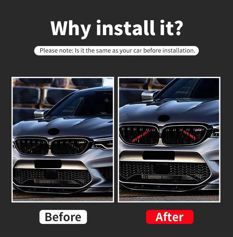 مناسبة لسيارات BMW F07 F10 F11 F18 F06 F13 F01 F02 F03 F04 F48 F49 F49 F45 F46 شريط زخرفي للشبكة الأمامية للسيارة #2
