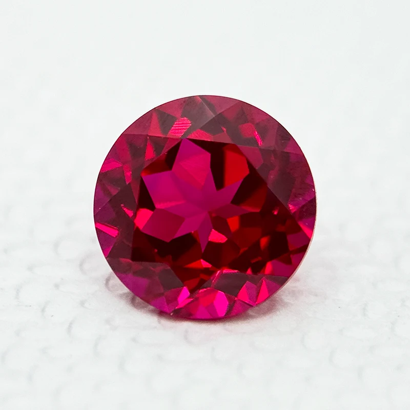 Lab Grown Ruby Round Cut Red Color High Quality Charms Jewelry Making Ring Necklace Earrings Main Materials with Certificate 3