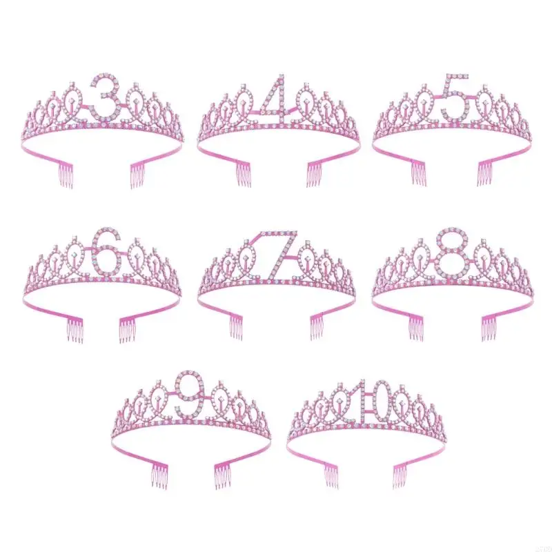 

Elegant Child Headpiece Fashionable Rhinestones Headbands Birthday Party Crowns