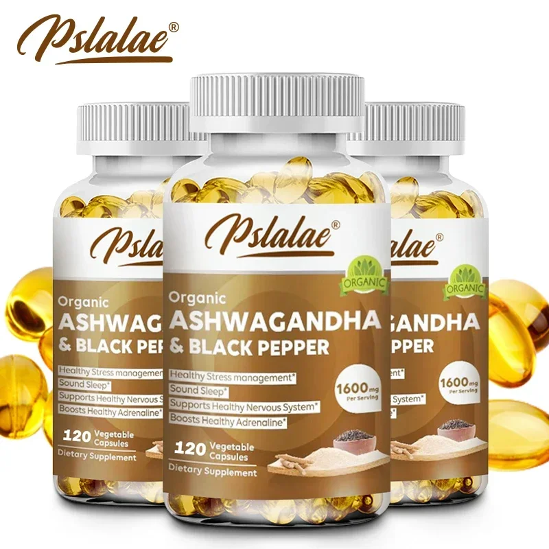 Highest Potency Ashwagandha 1600 Mg with Black Pepper Extract - Supports Stress Relief, Mood, Energy and Thyroid Health