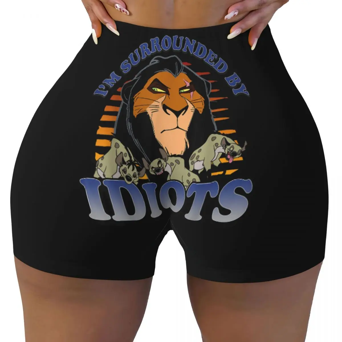 

The Lion King Yoga Tight Shorts Women's Scar Surrounded By Idiots Fitness Workout Gym Wear