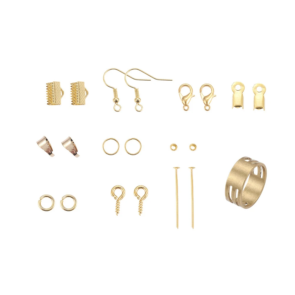 

1 set 1 Set Earrings Accessories Handmade Jewelry Material Ear Jewelry Supplies Golden Complete Kit Clear for Personalized