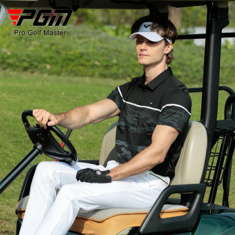 

Мужская футболка PGM с короткими рукавами для гольфа, мужская быстросохнущая камуфляжная эластичная футболка-поло на весну и лето, YF872