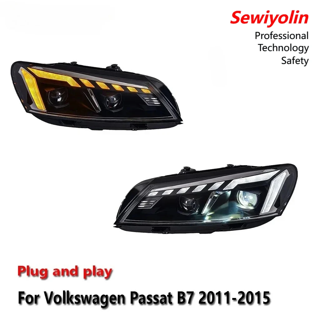 

Car LED Upgrade Headlight Accessories For VW Passat B7 2011-2015 DRL Brake Turn Signal Lamp Plug and Play