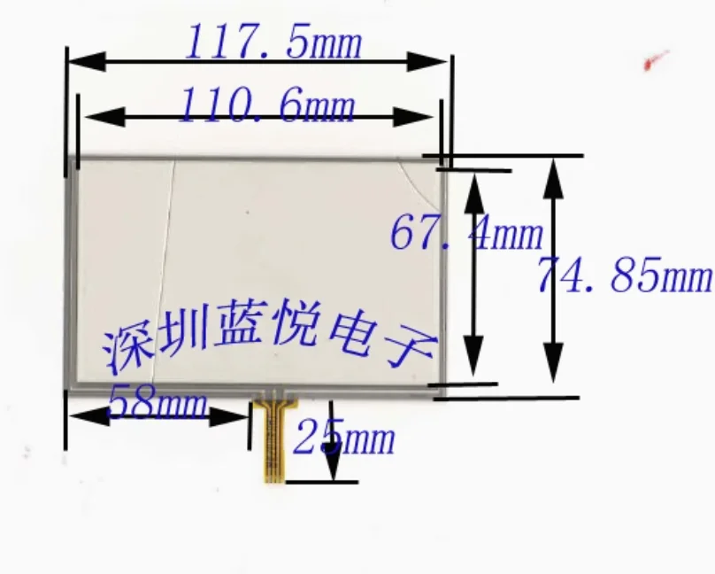 5-inch four wire resistive touch screen peripheral 117.5 * 75mm touch screen 4049007 screen Taipower 520 external screen