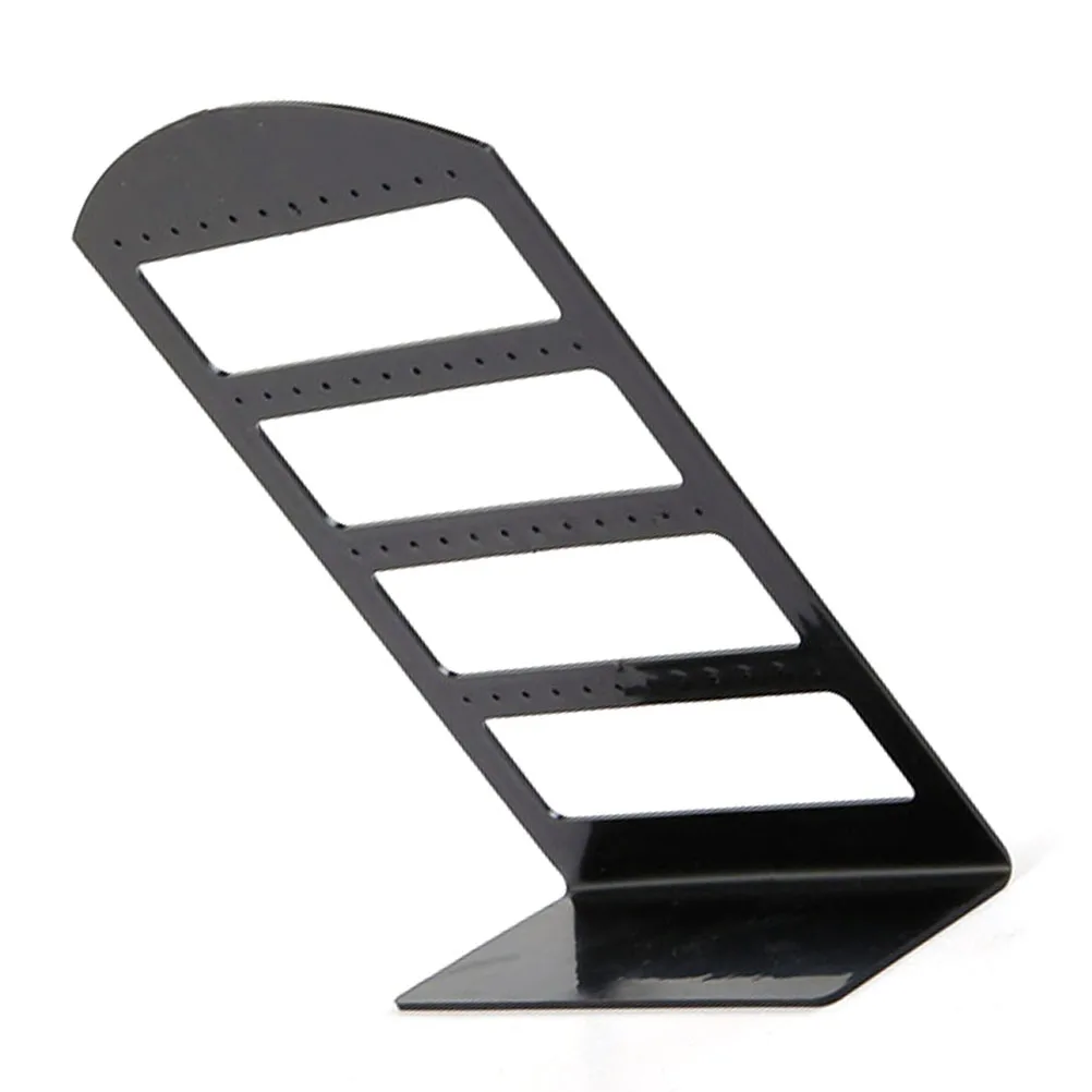 

Plastic Earring Boards 24 Holes 4 Tier Black Plastic Organizer 13 5x5x18cm Earrings Display Stand Holder Jewelry Rack
