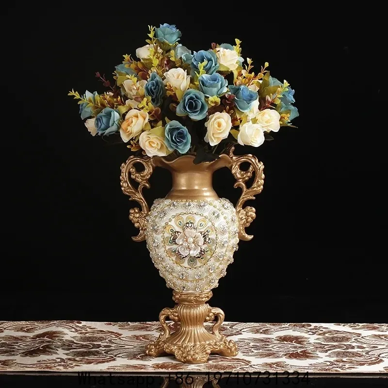 

30CM European Resin Vase Stereoscopic Dried Fowers Arrangement Wobble Plate Living Room Entrance Ornaments Home Decorations