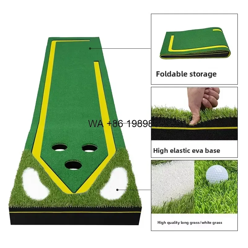 Wmwmnu for Indoor Green Practice Device EVA Material Customized Size Home Office Putting Trainer Multi-Hole Simulated