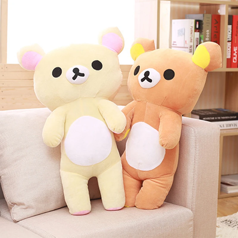 Kawaii Rilakkuma Plush Toy Animals Soft White Brown Bear Rilakkuma Stuffed Doll Pillow Room Decorations Present Kid Gifts