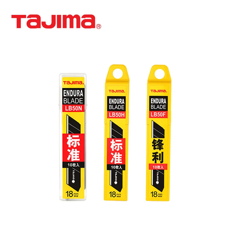 TAJIMA L-Type 18mm Spare Blade LB50H/LB50N 10PCS Standard Type Endura Blades Set LB50F Sharp Replacement Blade for Utility Knife