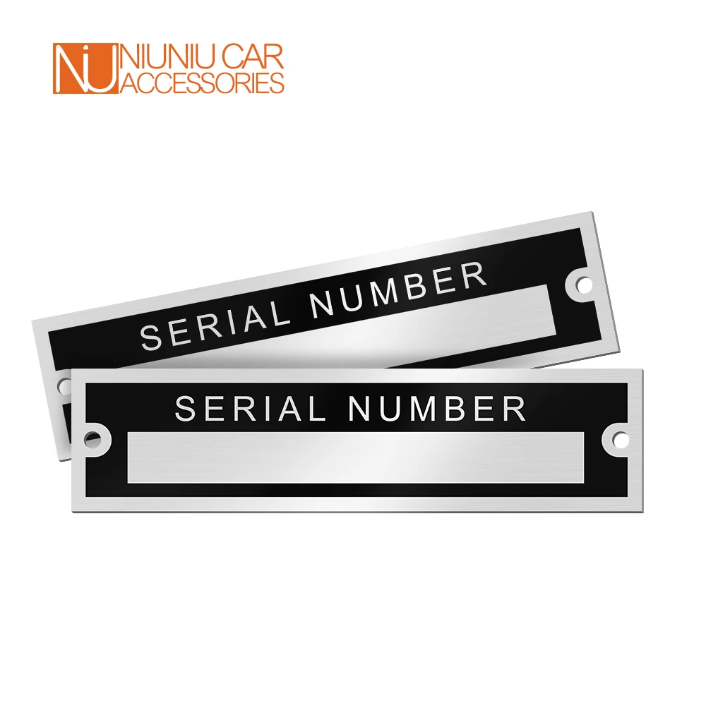 Blank or Engraved Aluminum Serial Chassis Number ID Tag Vehicle Identification VIN Plate Trailer Car Quadbike