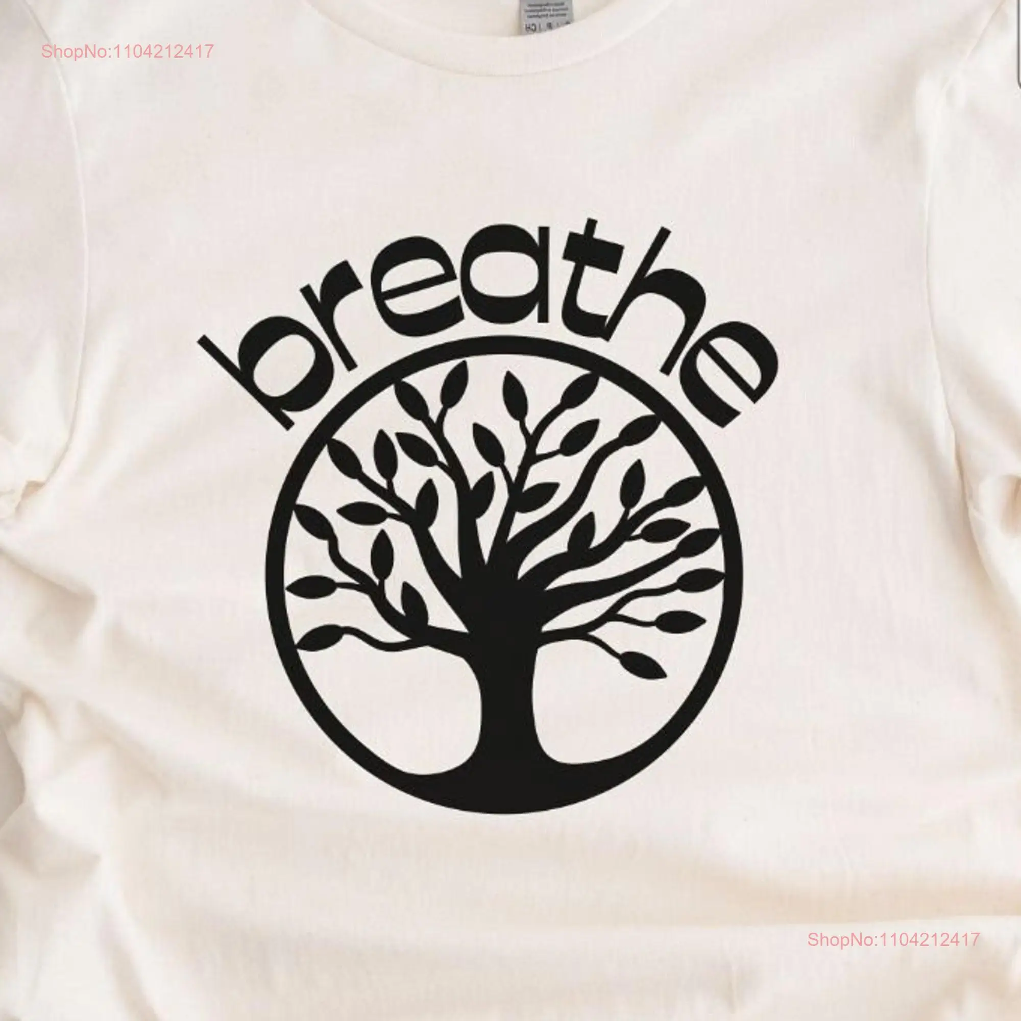 T shirt Breathe Tree Softstyle  Soft Crewneck Top Roomy Pullover Hot Yoga Meditation long or short sleeves