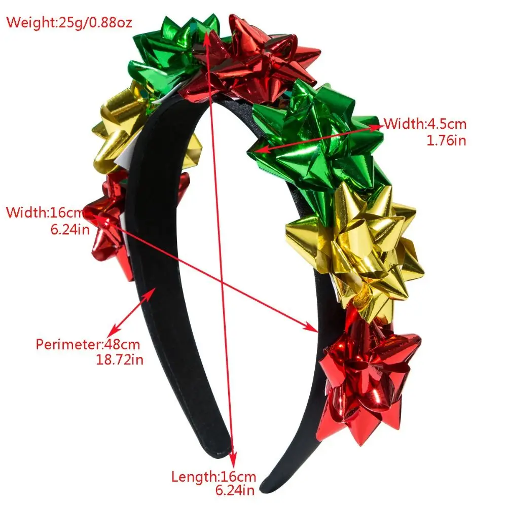 Bandeau brillant flocon de neige joyeux Noël, nœuds côtelés, nœud rond confettis, cerceau à cheveux, coiffure, ruban étoile de Noël, bandeau de sauna, nouvel an