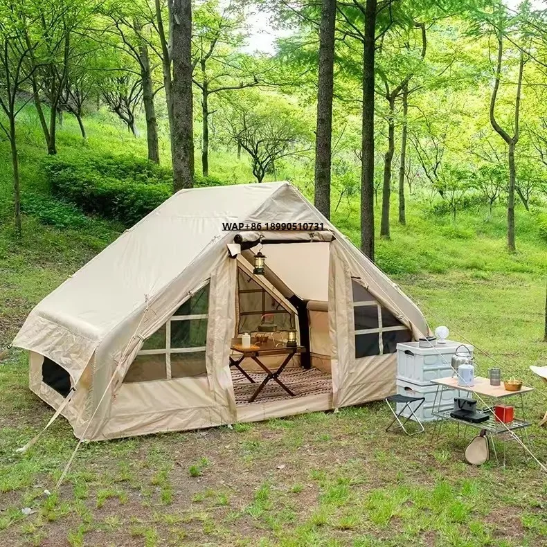 

High Quality Customized 4 Season Luxury Large Outdoor Camp Family Air Camping Tent Waterproof PVC Inflatable Camping Tent