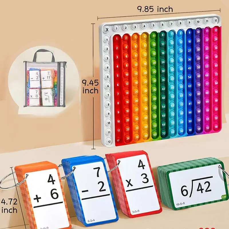 Cartões flash de matemática, adição de cartões flash aritméticos de 4 a 8 anos, gráfico de inquietação, brinquedos, divisão de multiplicação, subtração, cartões de adição