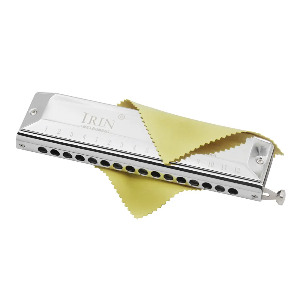 16 Hole 64 Tones Chromatic Harmonica Mouth Organ Key of C Reed Wind Instrument for Beginners Adults Music Lovers with Cleaning