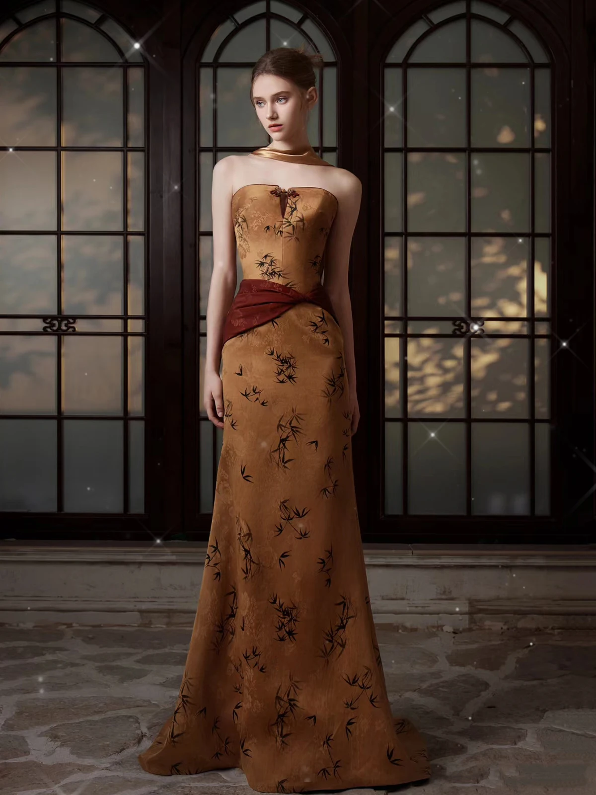 

Новое китайское свадебное платье для женщин, длинное, на заказ, винтажное, без бретелек, для помолвки/вечеринки