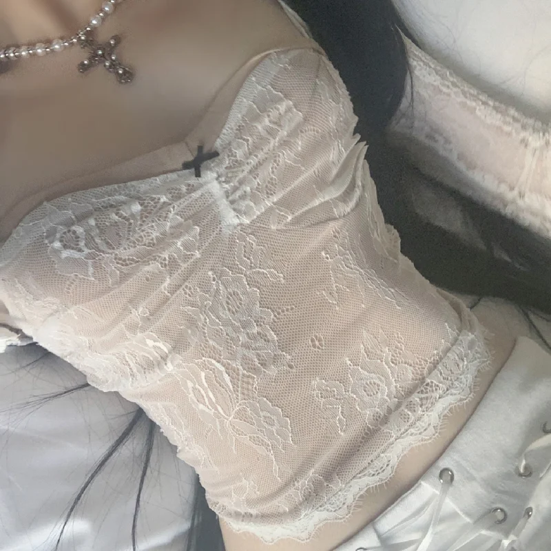 Set da donna sexy casual in due pezzi con canotta patchwork in pizzo, top a maniche lunghe per ragazze