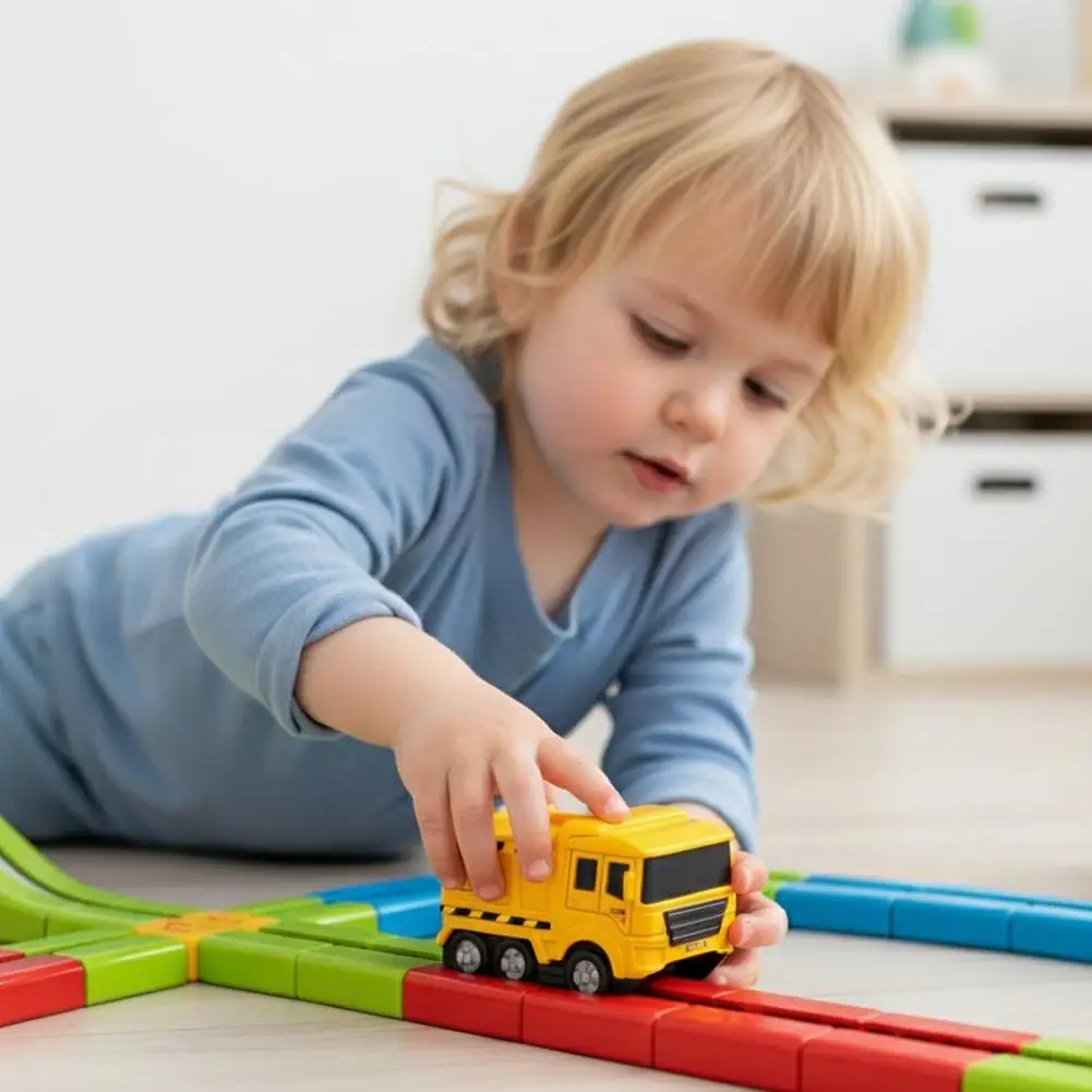 Electric Magnetic Orbit Track Car Toy for Kids DIY Assembly Magic Racing Track Set STEM Educational Building Blocks Boys Girls