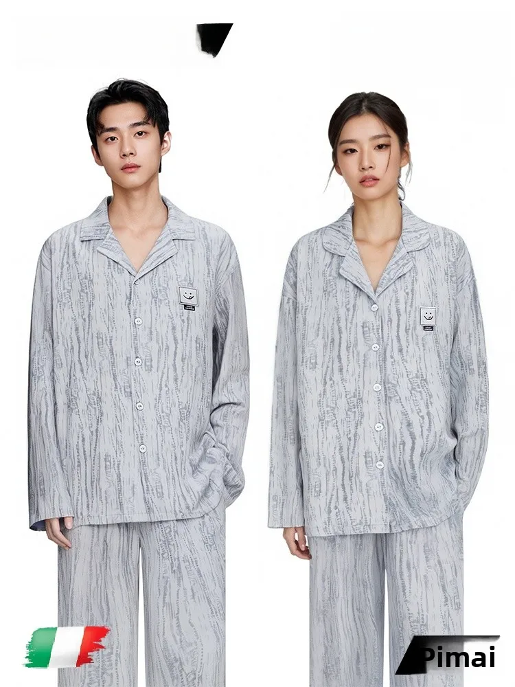 

PinkBread Loose Fit Pure Cotton Long Sleeve Sleepwear Pants Couples Style Home Clothes Spring Autumn Soft Comfortable Casual