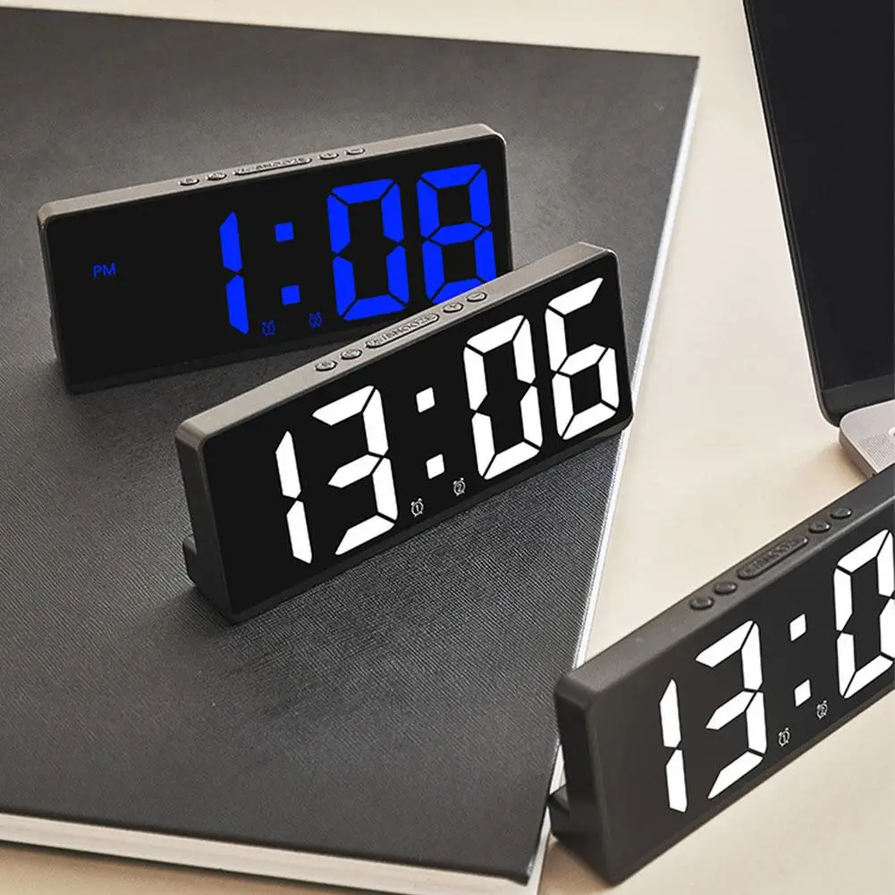 Digital Alarm Clock Multifunctional Teperature Snooze Night Mode Desktop Table Clock 12/24H Anti-disturb Funtion LED Clock Watch
