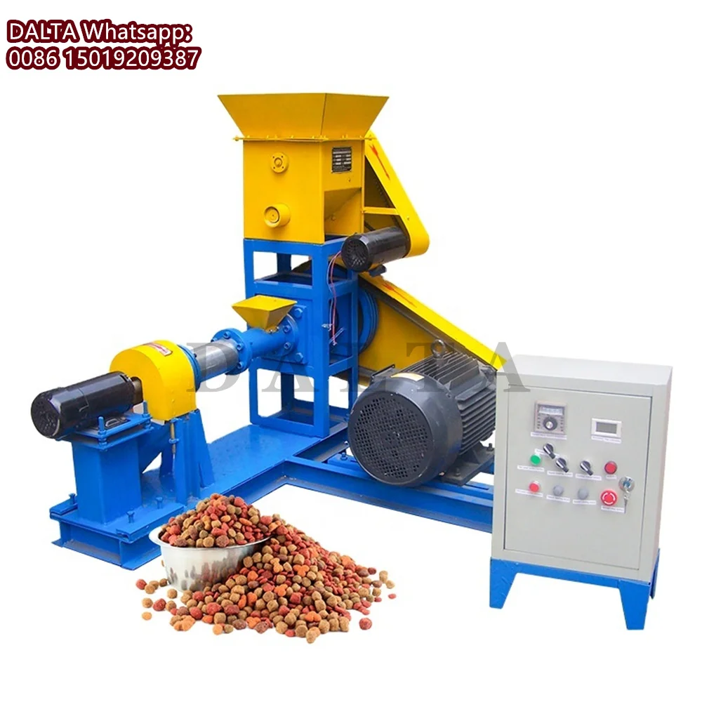 40-250 kg/u Schroef Drijvende Visvoer Pellet Machine Dier Hond Kat Vogelvoer Puffende Molen Extruder met Verschillende Capaciteit