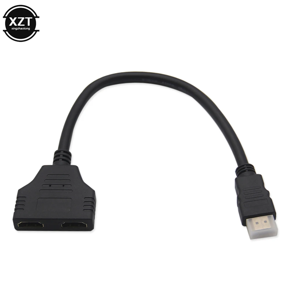 1080P 1pcs 1 Male To Dual HDMI-Compatible 2 Female Cable HDMI-Compatible Splitter Adapter in HD LED LCD HDTV PC