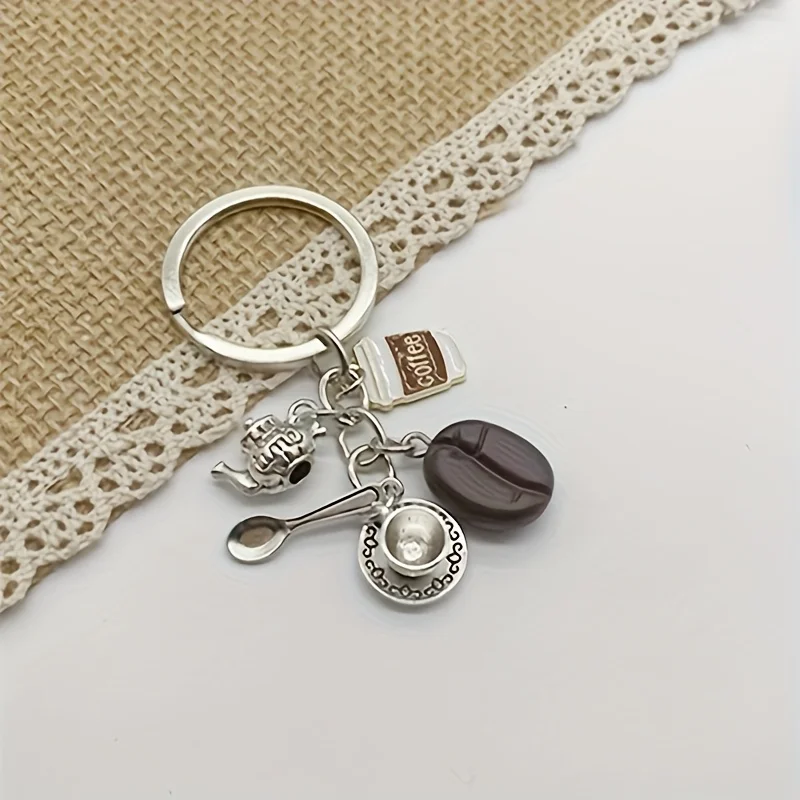 Creative spoon keychain coffee cup mold, coffee lover coffee shop gift