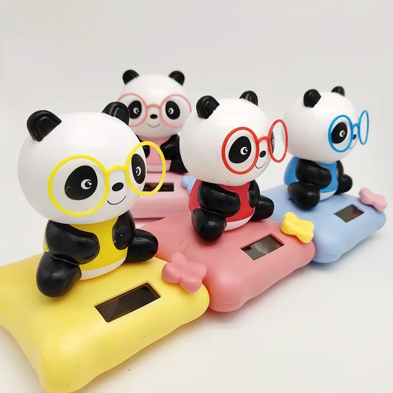 Niedliche solar betriebene Panda Schaukel Spielzeug Kinder lustige tanzende Tiermodell Spielzeug Auto Armaturen brett & Büro Dekor Kinder Spielzeug Geschenke