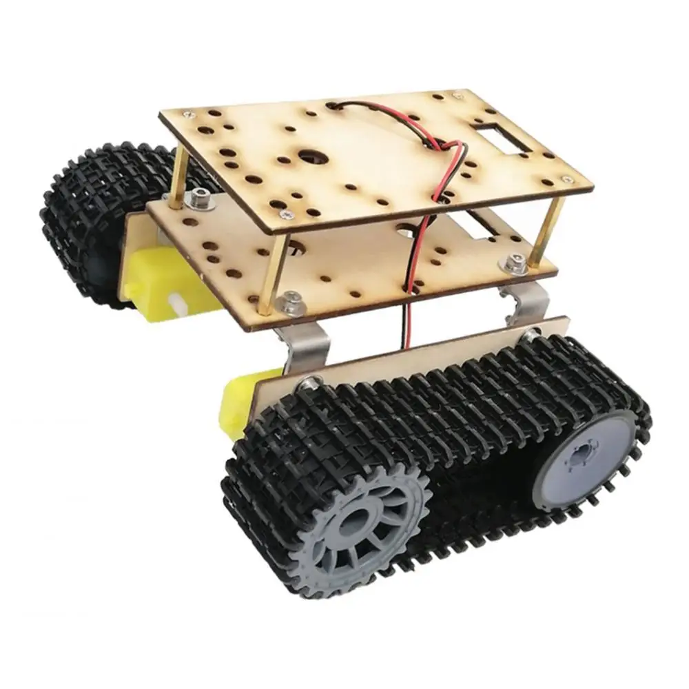 Metal and Wooden Tank Robot Chassis Kit Large Tracked LCG Crawler Frame for RC Cars Accessories DIY Projects
