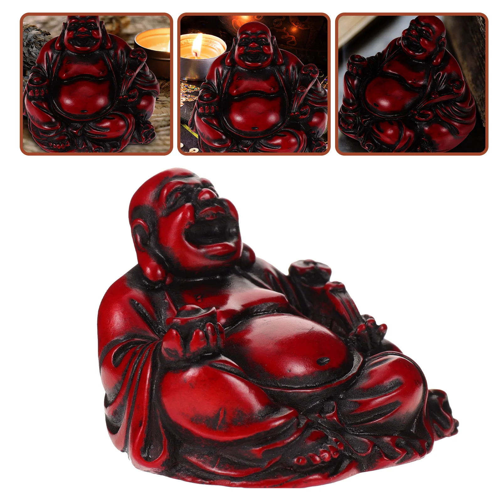 Maitreya Buddha Ornament Laughing Resin Figurine Decor Vintage Statue Decorate Extra Large