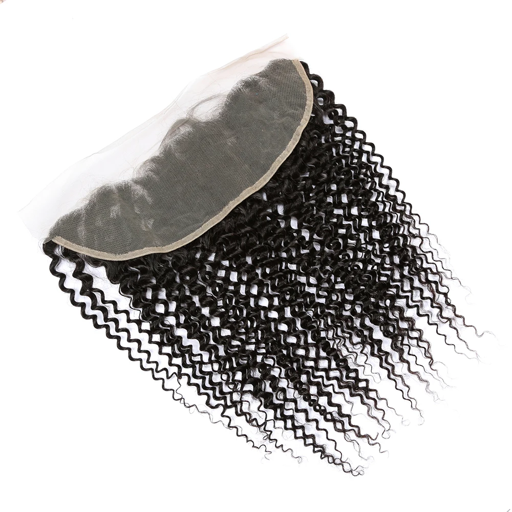 13x4  Transparent Lace Frontal Closure Kinky Curly 4x4 Lace Closure Only 100% Remy Human Hair pre plucked