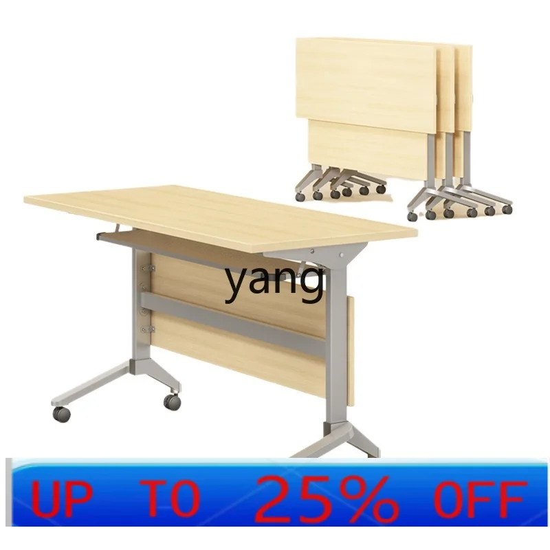 LMM folding conference movable training table and chair combination double splicing conference table and chair