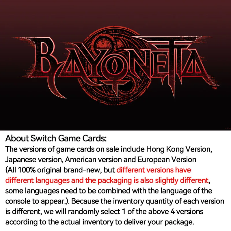 Bayonetta Series Nintendo Switch Game Deals Physical for Nintendo Switch OLED Nintendo Switch Lite Nintendo Switch Game Cards