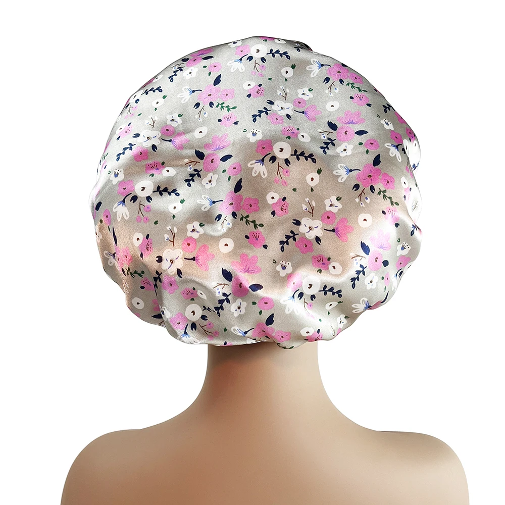 1Pcs Women Satin Bonnet Elastic Wide Band Night Sleep Hat Hair Loss Cover Head Wrap Curly Springy Hair Beauty Chemo Cap Care