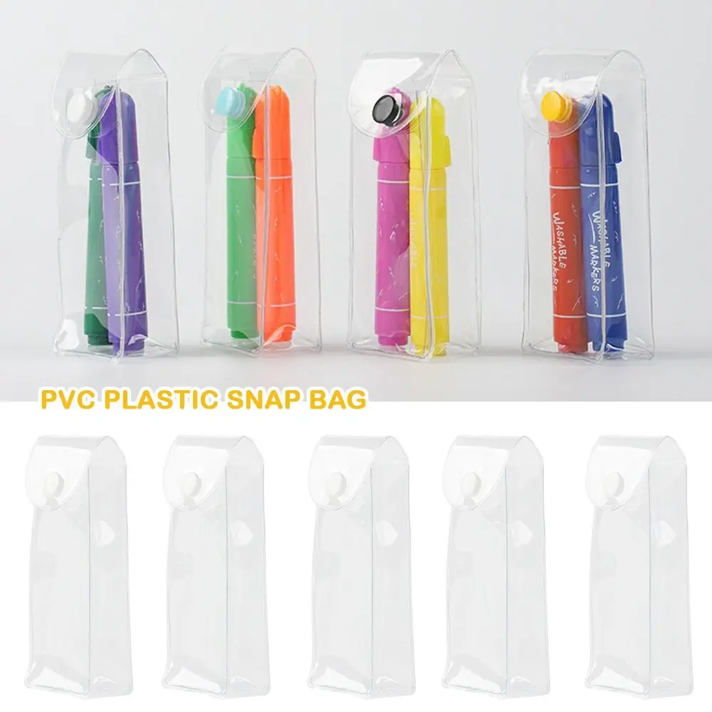 Portable PVC Button Bag Self Sealing Plastic Packaging Bag Dust Protection Transparent Three-dimensional Bag Bag