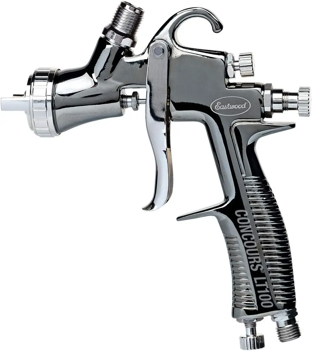 Lt Hvlp Paint Gun Air Gravity Feed Spray พร้อมถ้วยสีพลาสติก 600 Cc ประแจสีและตัวกรองถ้วย & แปรงท่อ & แปรงแบน