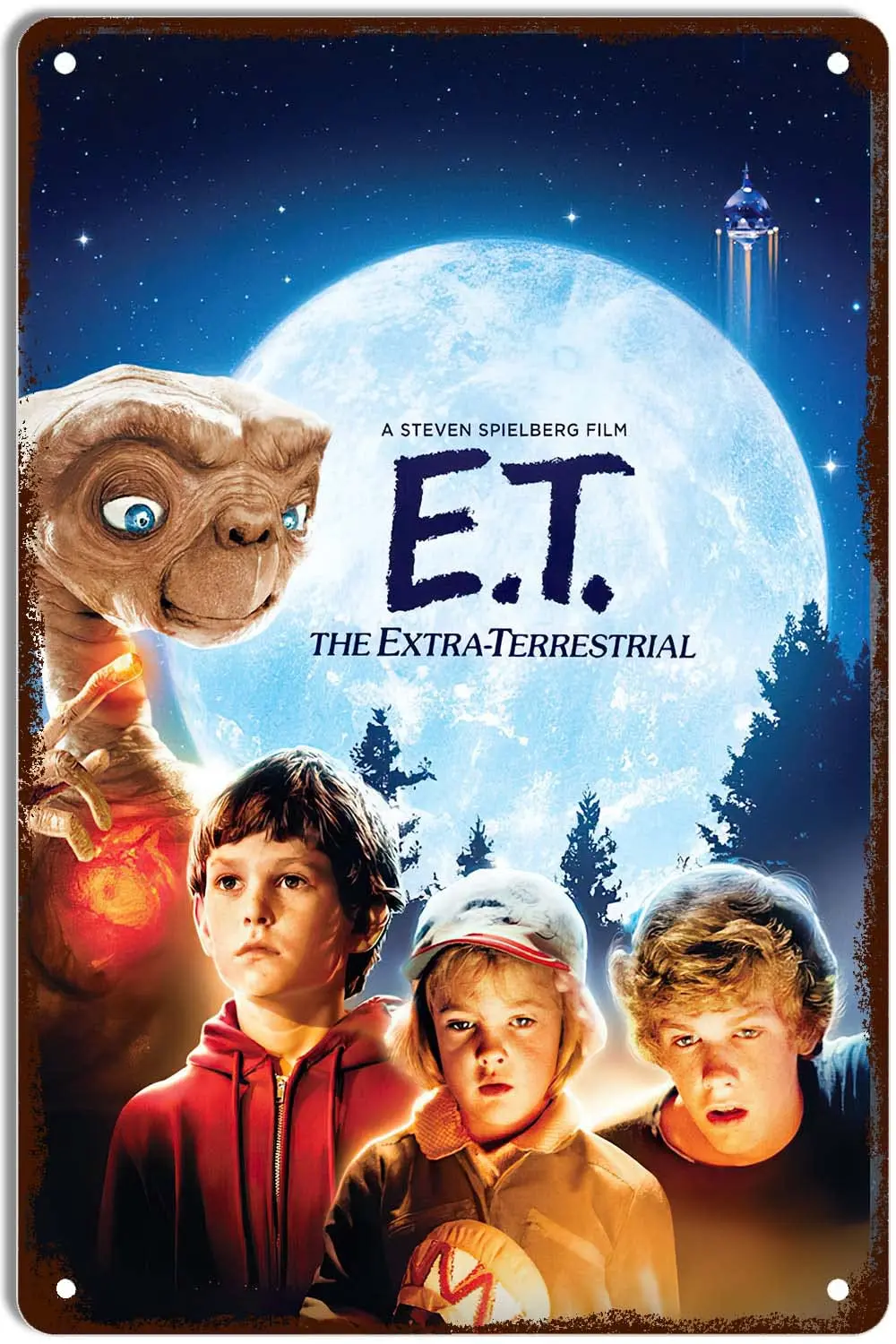 E.T. The Extra-Terrestrial Movie Poster Metal Sign Vintage Tin Signs Wall Decor Decoration for Home Kitchen Garage Retro Plaque