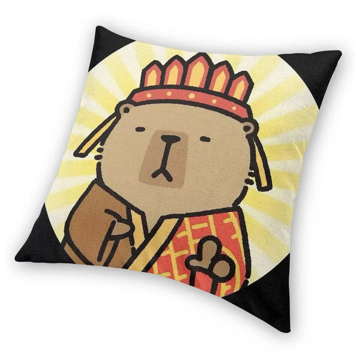 

Cute Capybara Animal Square Pillowcase Polyester Pillow Cover Velvet Cushion Zip Decorative Comfort Throw Pillow For Home Car