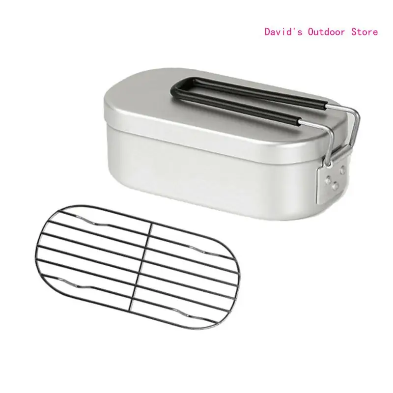 

Aluminum Lunch Container with Handles Outdoor Insulated Lunch Box Portable Camping Bento Box for Kid and Adults X3UA