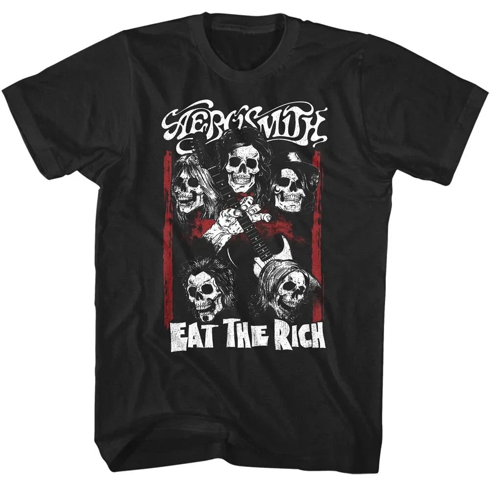 

Футболка Aerosmith Eat the Rich Skulls, альбом рок-группы, концертный тур, мужская и женская футболка с круглым вырезом из чистого хлопка
