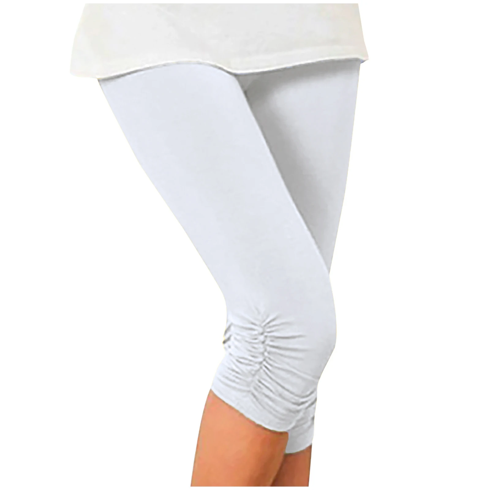 Pantalon moulant élastique taille haute pour femme, vêtements de sport, séchage rapide, leggings de sport, court, fjCasual, monochromatique, été, 3/4