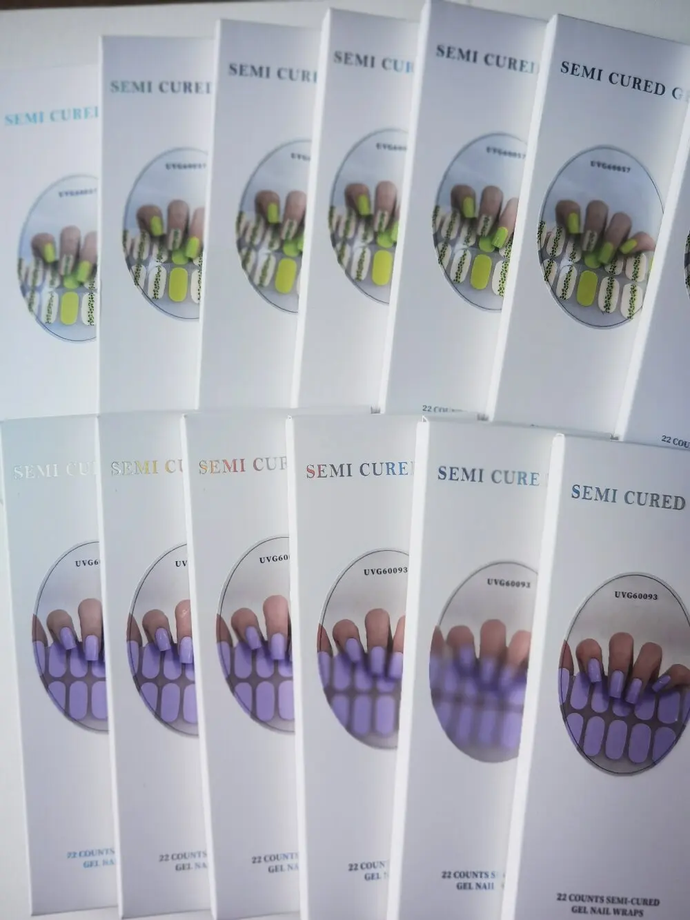 

22Tips UV Semi-cured Gel Nail Wraps Press on Nail Gold Foil Stickers The Headlight Becomes Hard and Fully Covers Nail Patches