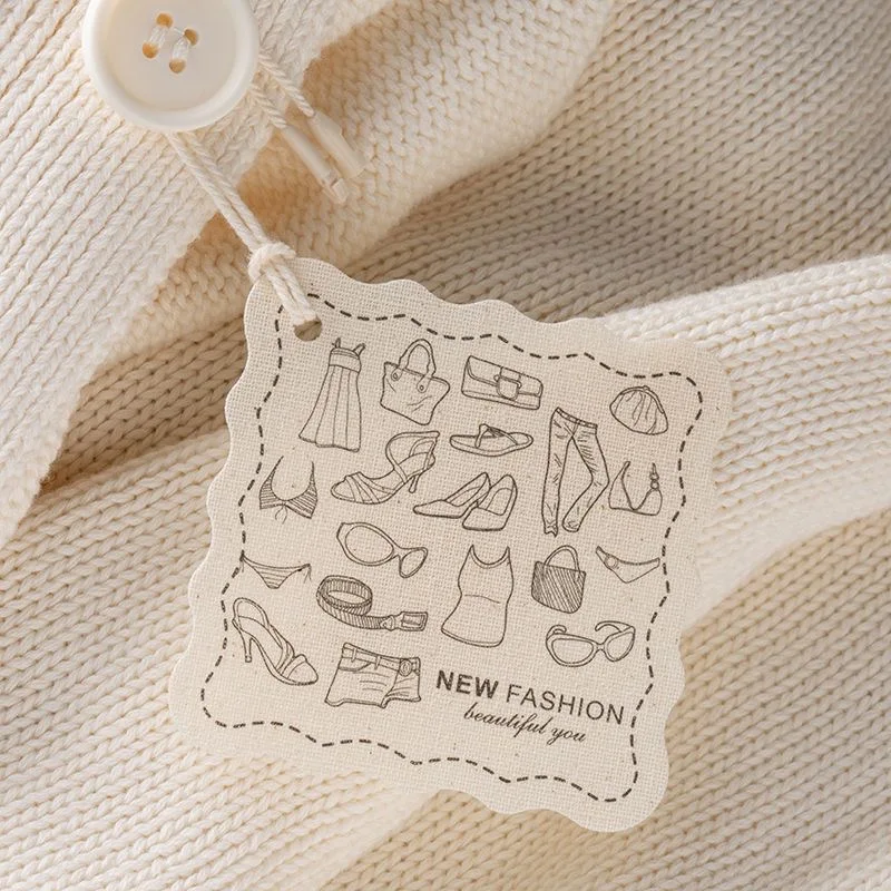 1000sets Custom Hemp Hang Tag Jute Hangtag With Cord for Clothing Hanging Contains String Tag Seal 25091702