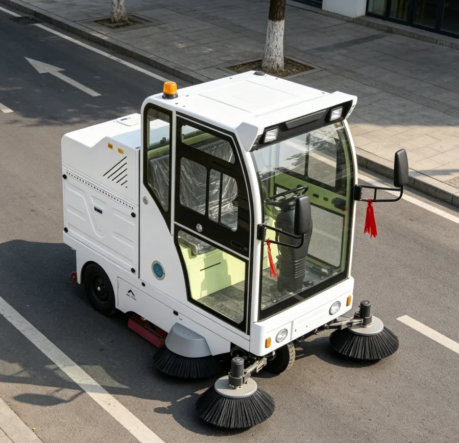 Custom Ride-on Street Sweeper Full Closed Electric Road Sweeping Machine Industrial Floor Scrubber for Outdoor Plaza