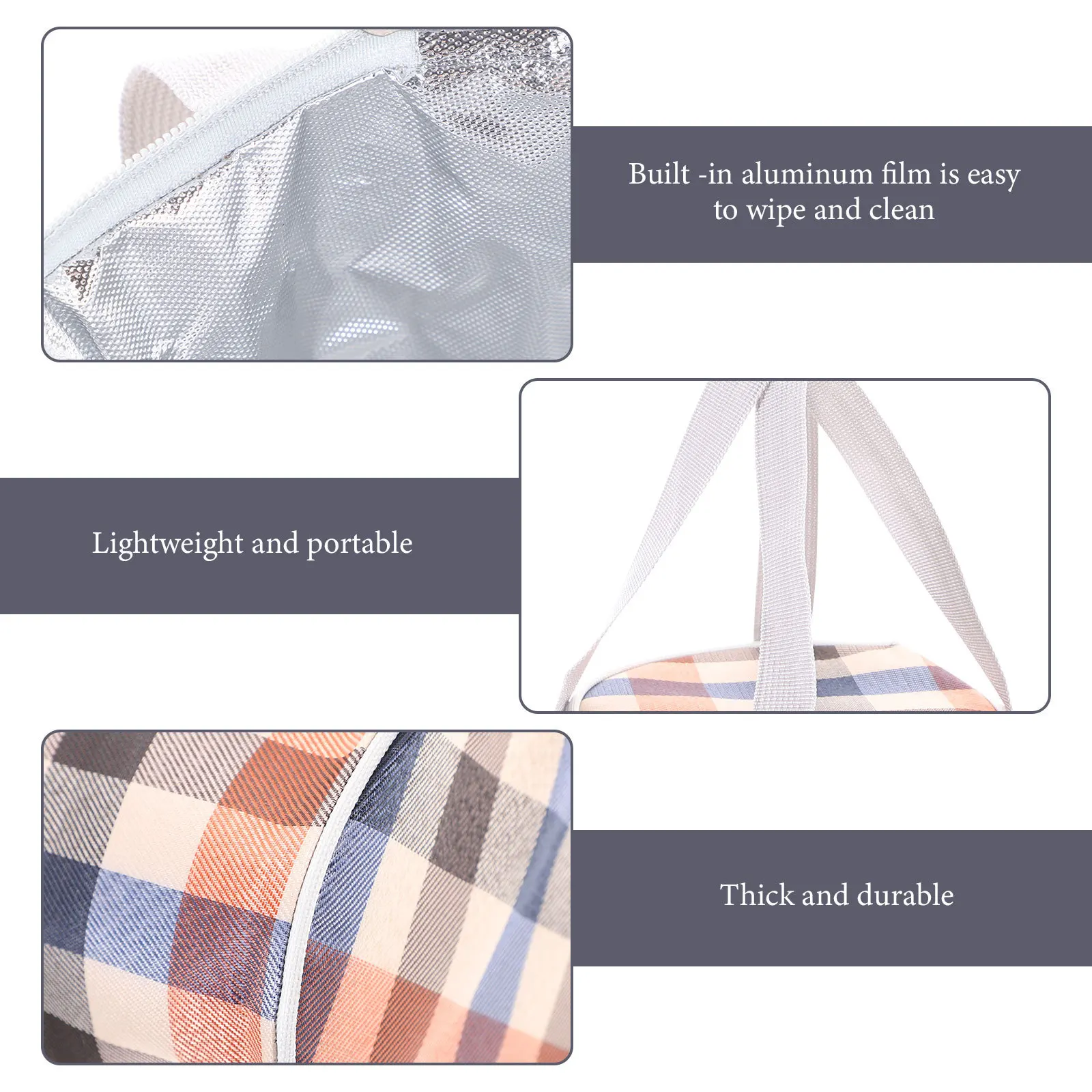

Insulated Lunch Bag Handheld Bento Box Large Capacity Oxford Cloth Office School Food Carrying Bag Portable Bento Container