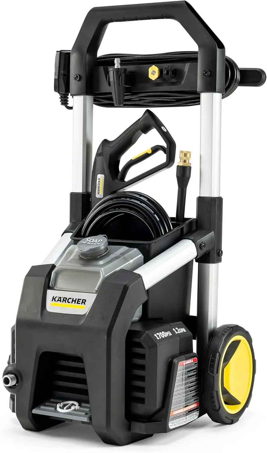 

1700 PSI Electric Pressure Washer, 1.2 GPM, 3 Nozzles, Detergent Tank, for Cars, Driveways, Patios