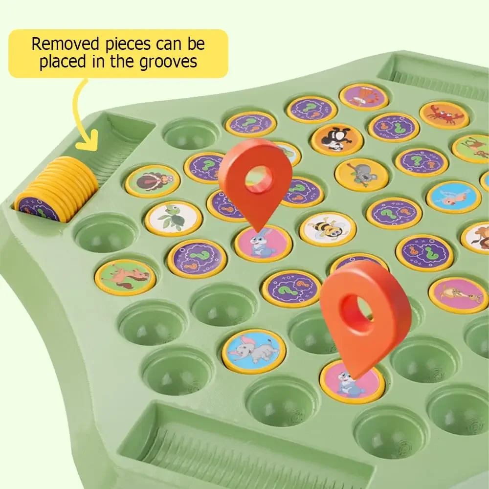 1PC zwierząt/owoce Flip szachy 54 karty pamięć gra w szachy Cartoon logiczne myślenie poznawcze nauka zwierząt szachy zabawki na imprezę dla dzieci