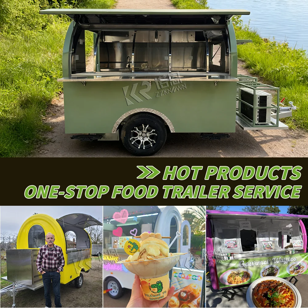 Luxury Mobile Food Truck Fully Restaurant Kitchen Equipments Catering Beverage Truck Hot Dog Cart BBQ Food Trailer For Sale