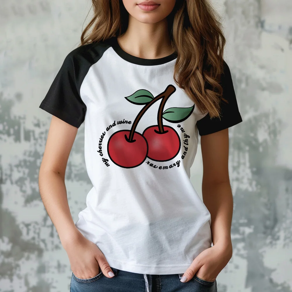 Cherry t-shirts women funny tshirt female harajuku y2k comic clothing